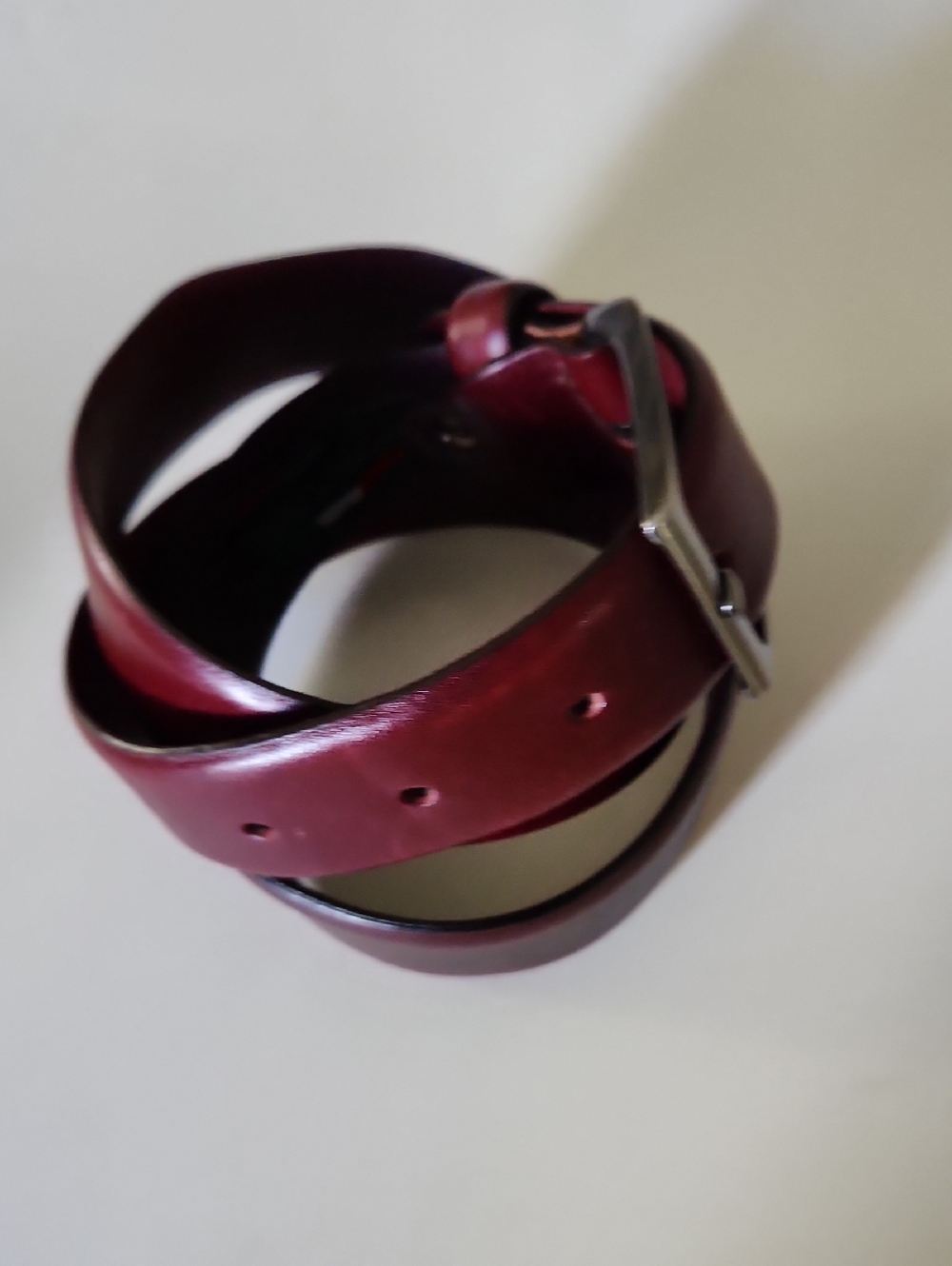 LINDBERG Genuine Leather Belt in Burgundy / Made In Italy